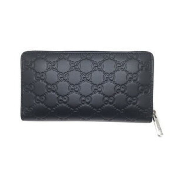 Gucci Long Wallet Shimmer Zip Leather Black - Picture 1 of 7